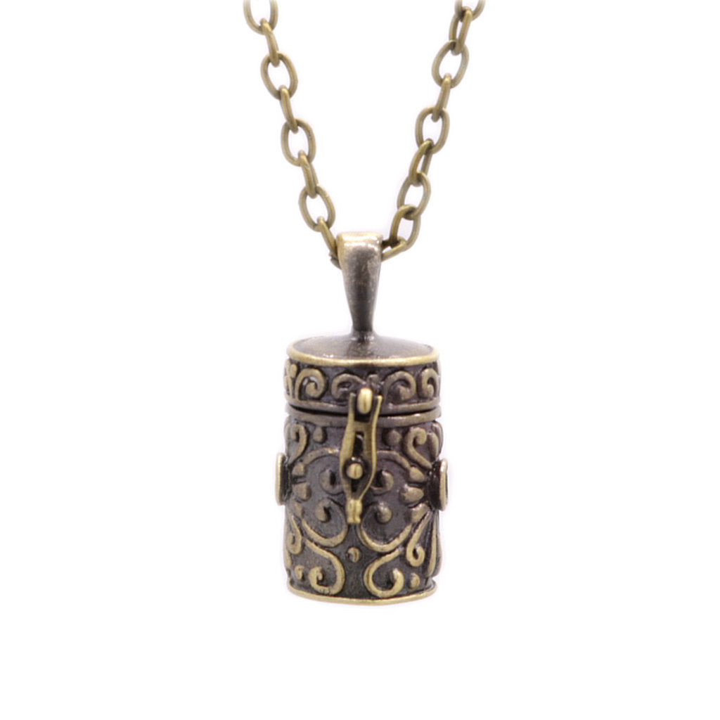 Women's Bronze Distressed Buckle Storage Commemorative Pendant