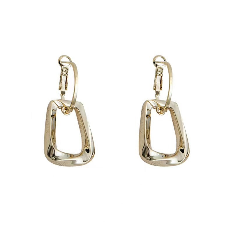 Geometric Trendy Light Luxury High-grade Female Frosty Stud Earrings