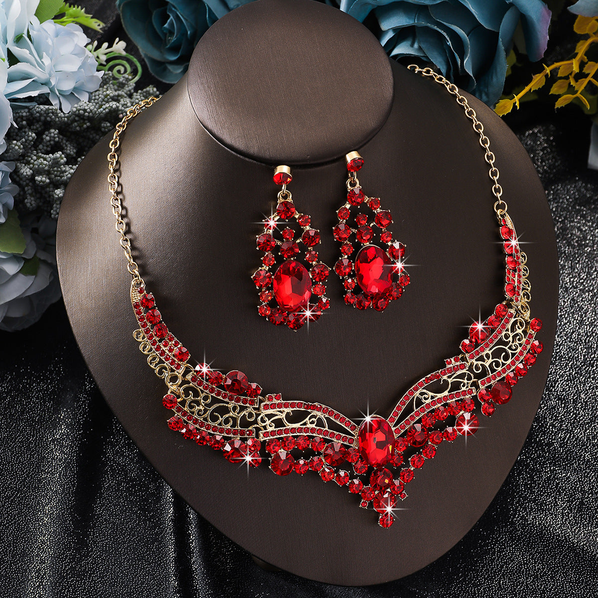 Splendid Diamond Alloy Suit Fashion Delicate Bridal Jewelry Set