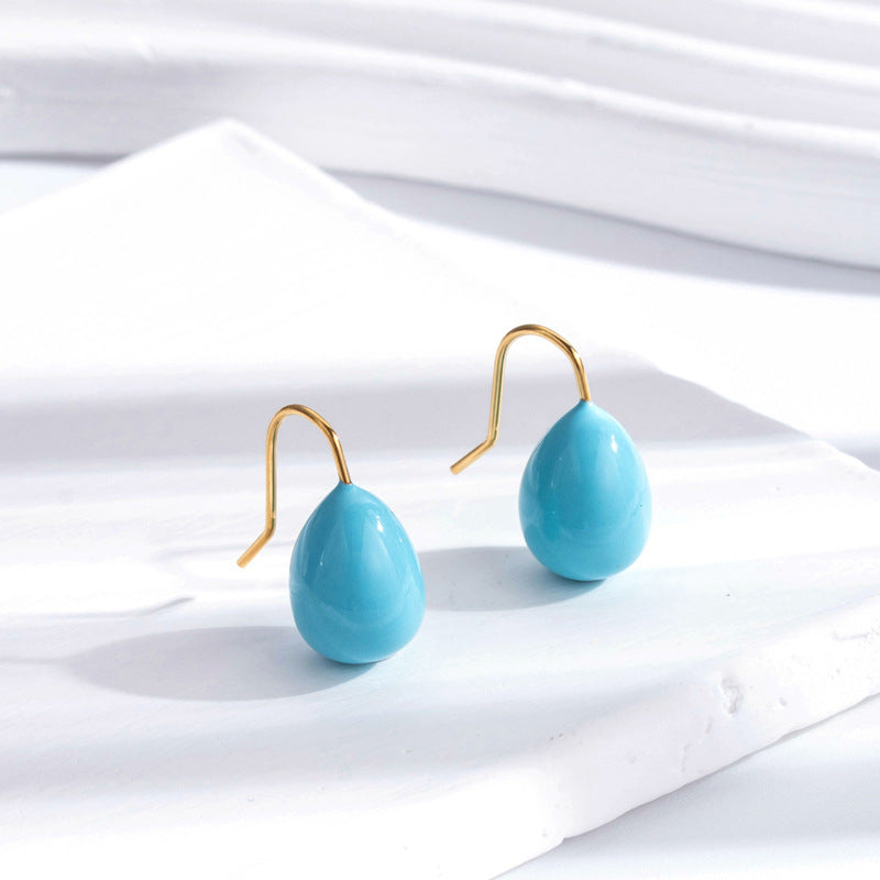 Temperament Candy Color Stainless Simple Exquisite Earrings