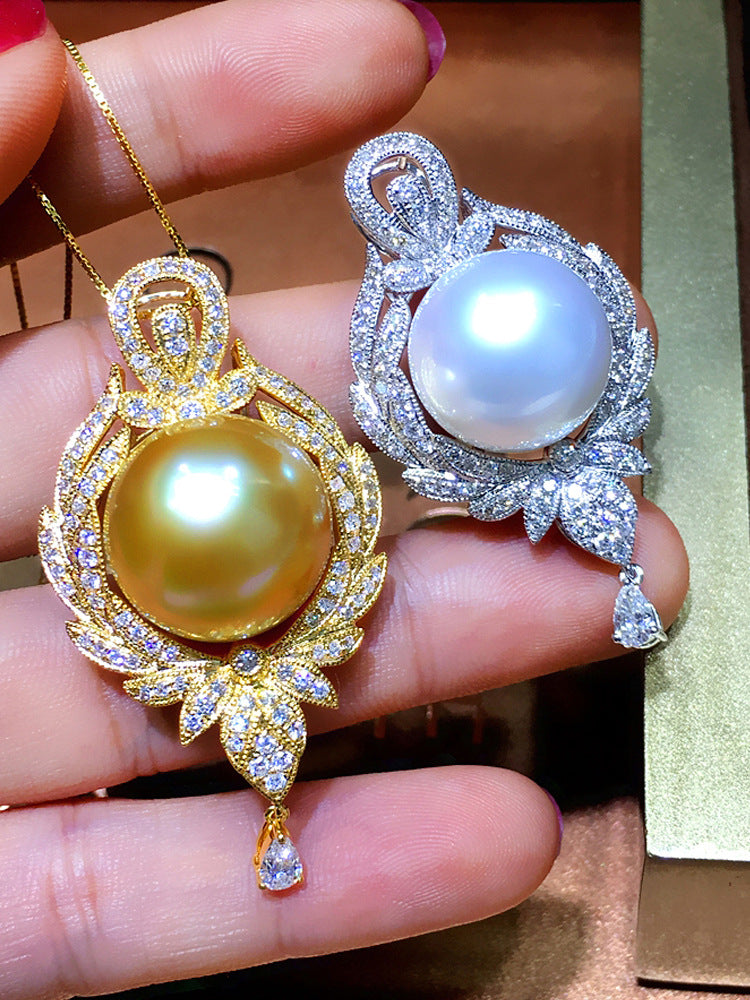 Women's Luxury Imitation Pearl Full Inlaid Synthetic Shell Pearls Pendant