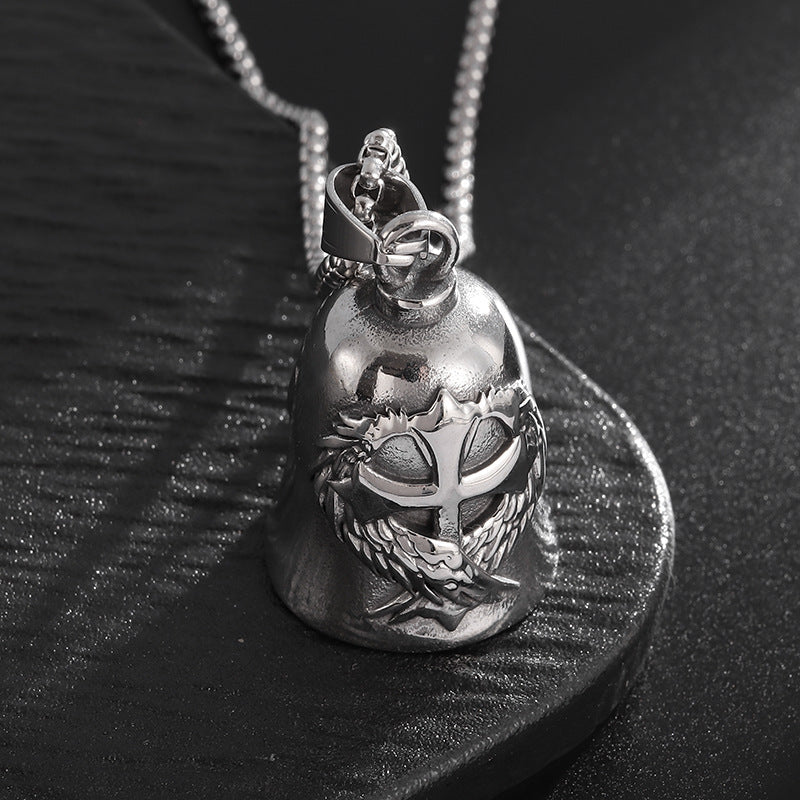 Steel Casting Polished Wings Cross Motorcycle Pendant