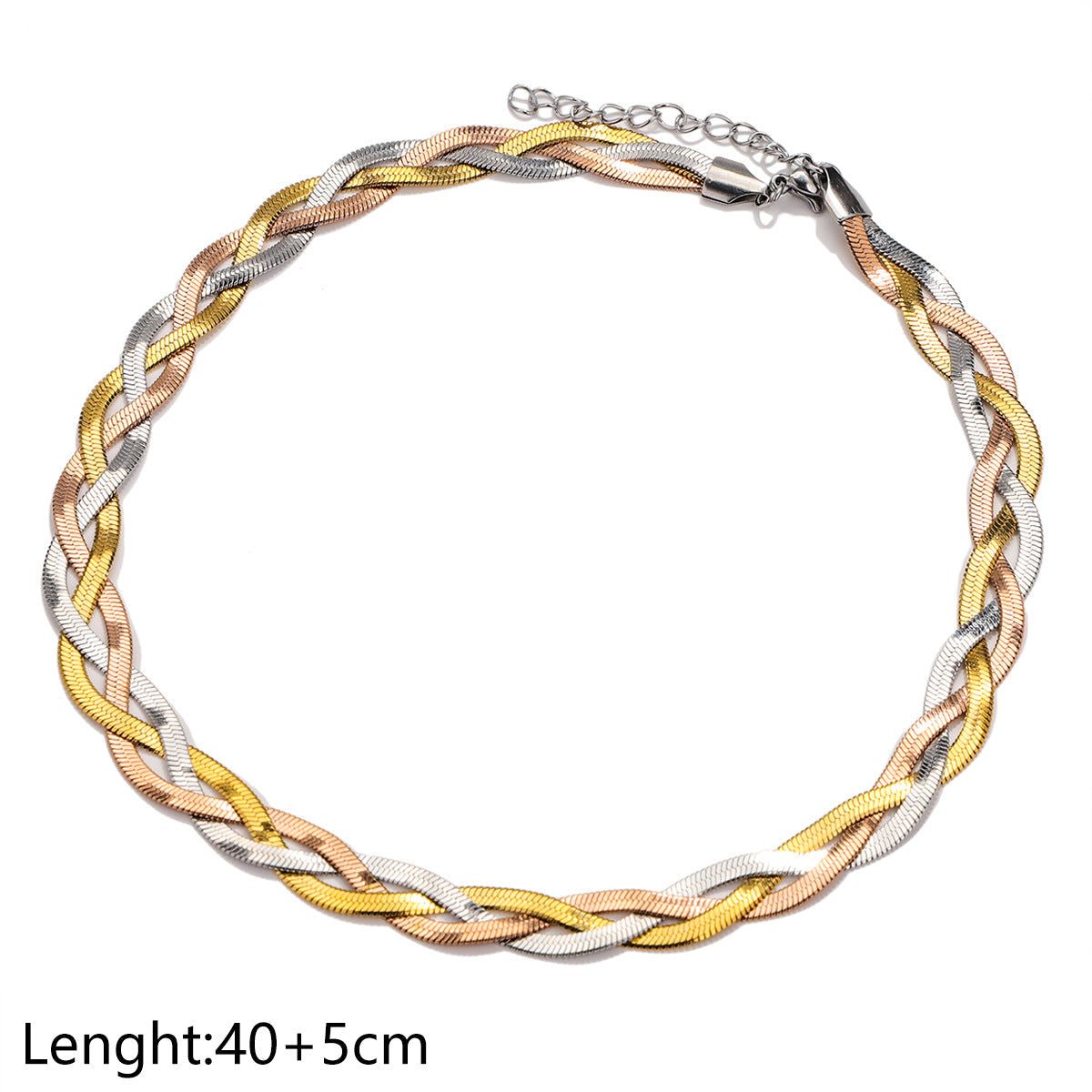 Personalized Woven Titanium Steel Twin Female Choker Necklace