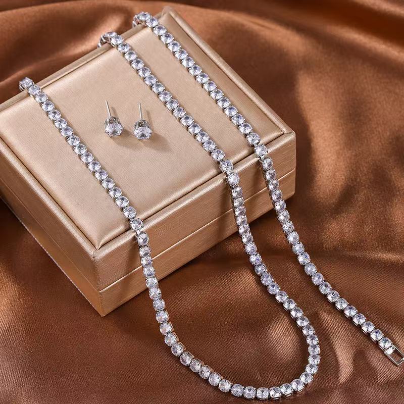 Hip Hop Claw Chain Simple Alloy Rhinestone Single Jewelry Set