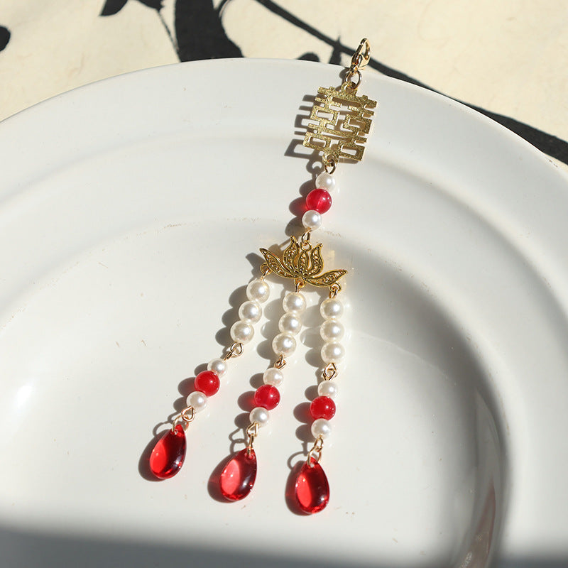 Style Tassel Circular Fan Clothing Hairpin Matching Pendant