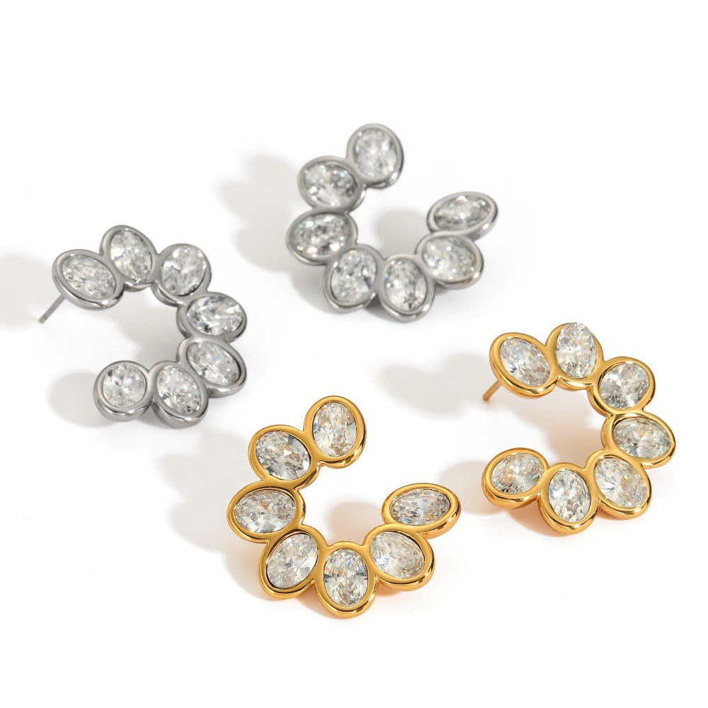 Women's Vacuum Electroplated Stainless Steel Light Luxury High-grade Stud Earrings