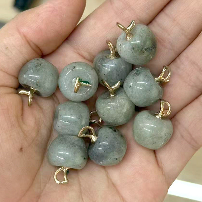 Apple Natural Stone Crystal Agate Amethyst Pink Pendants
