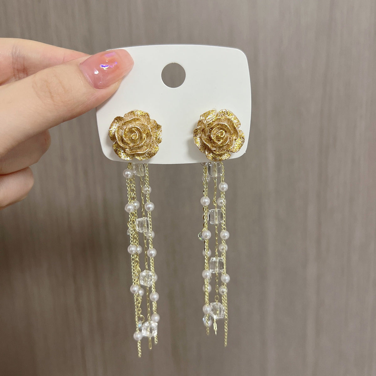 Crystal Vintage Court Style Pearl Eardrops Earrings