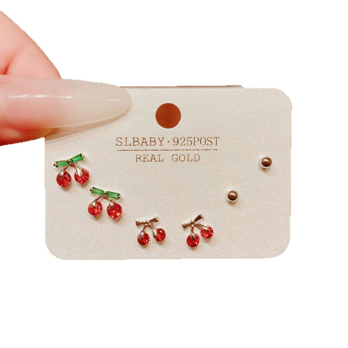 Horse Angola Red Female Cherry Camellia Stud Earrings