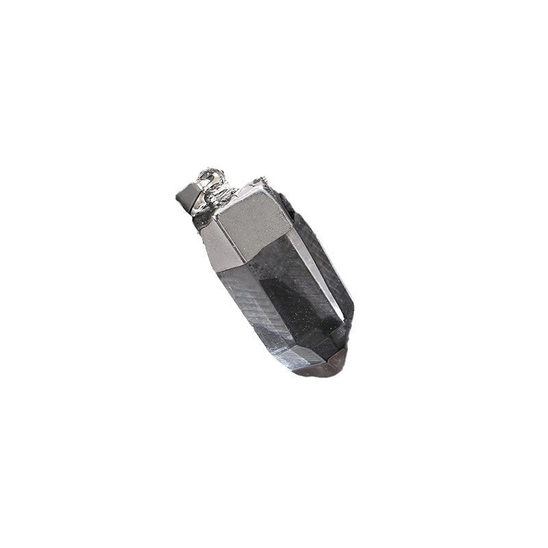 Natural Stone White Crystal Irregular Electroplating Pendant