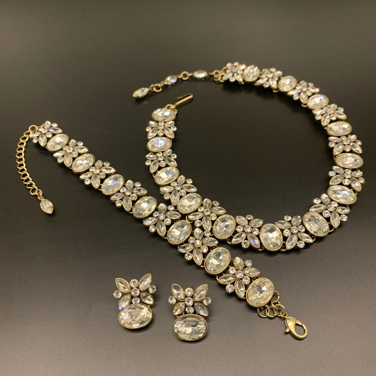 Women's French Glaze Three-piece High-grade Design Light Jewelry Set