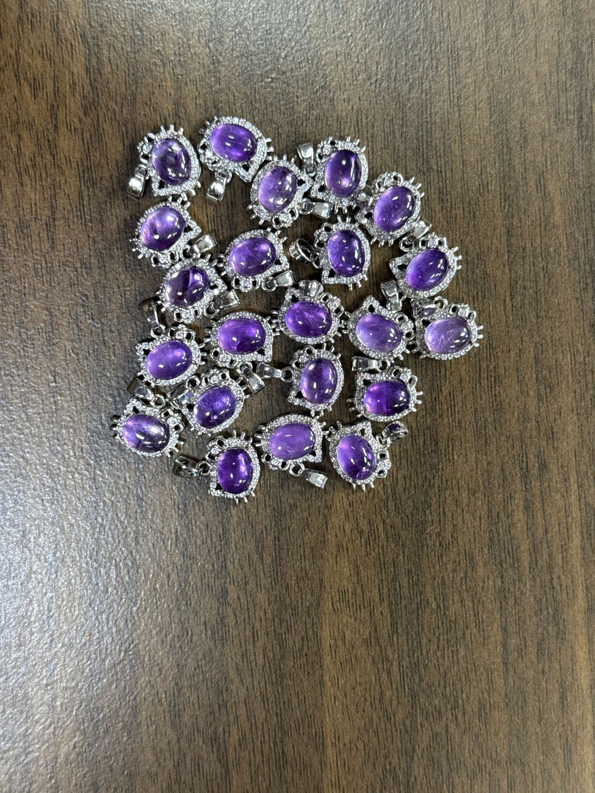Women's Aquamarine Amethyst Fashionable Colorful Full Diamond Necklaces