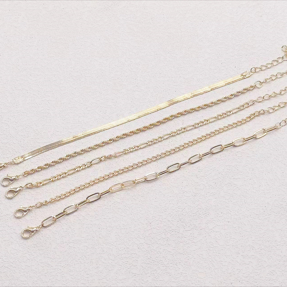 Women's Bohemian Minimalist Metal Figaro Chain Suit Bracelets