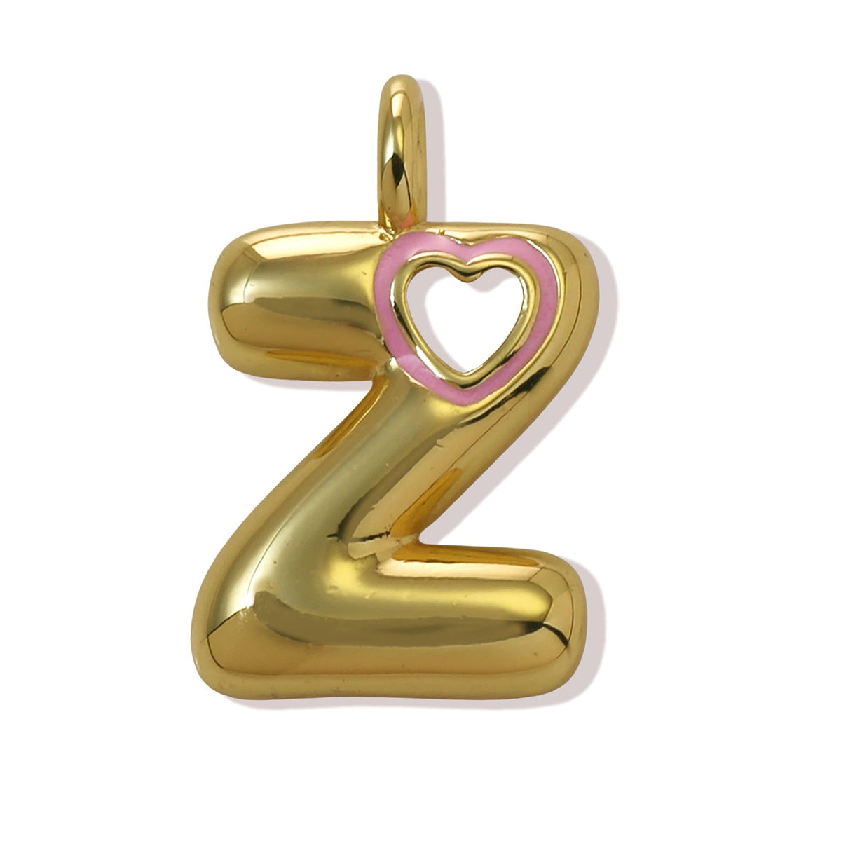 Xi English Letter Gold Simple Heart-shaped Pendant