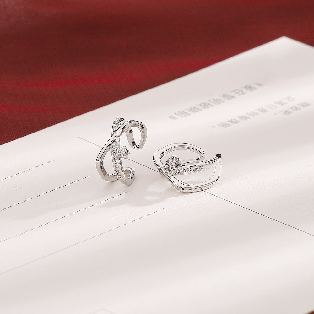 Cross Female French Style Temperament Sweet Cool Ear Clip