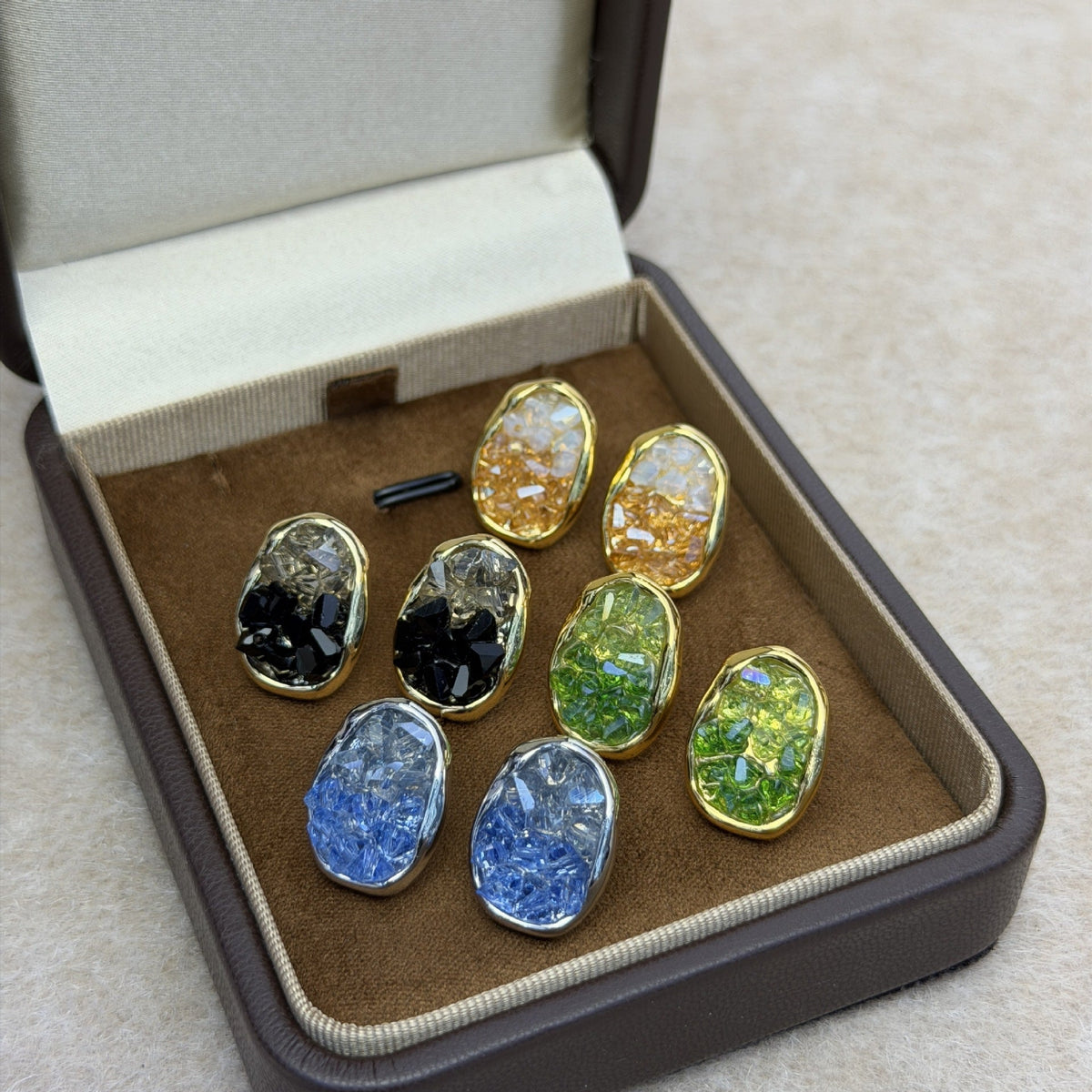 Women's Niche Crystal Gradient High-grade Fresh Light Luxury Trendy Exquisite Refined Rings