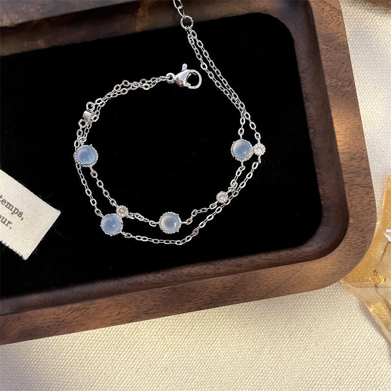 Women's Diamond Double Layered Wear Exquisite Niche Design Simple Bracelet