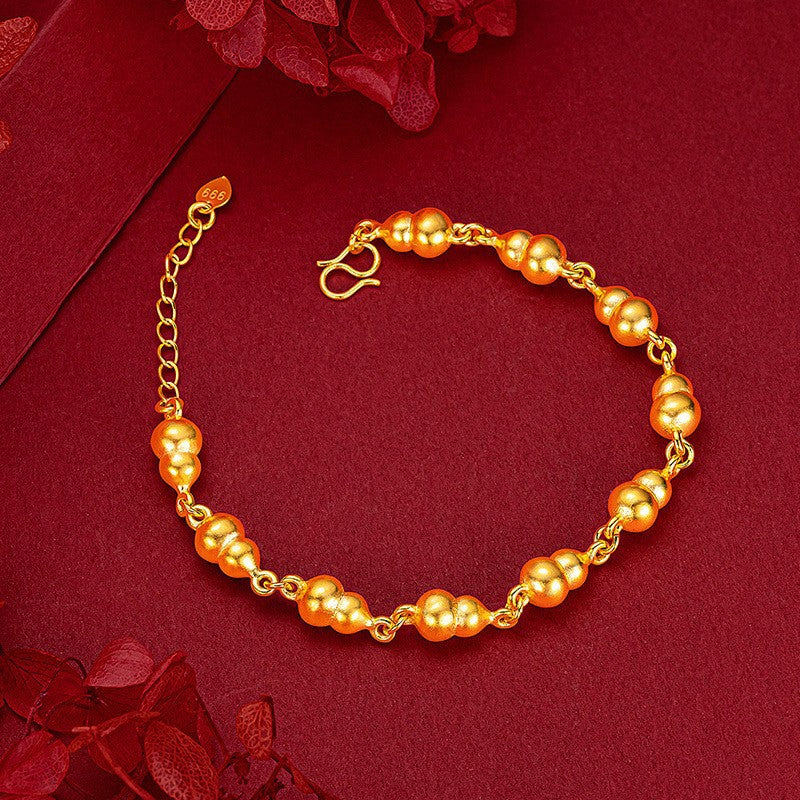 Ancient French Fu Lu Chinese Gourd Gold Plated High Sense Bracelets