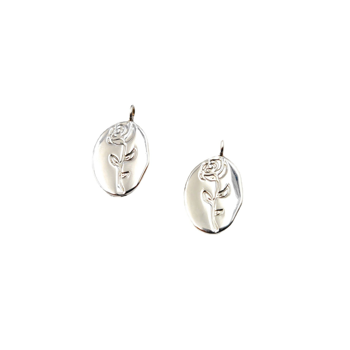 Popular Style Irregular Oval Rose Titanium Steel Gold Plated Pendant