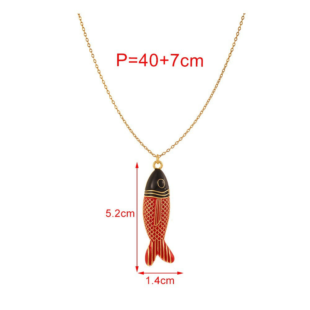 Fashion Bohemian Personalized Fish Winter Red Necklace