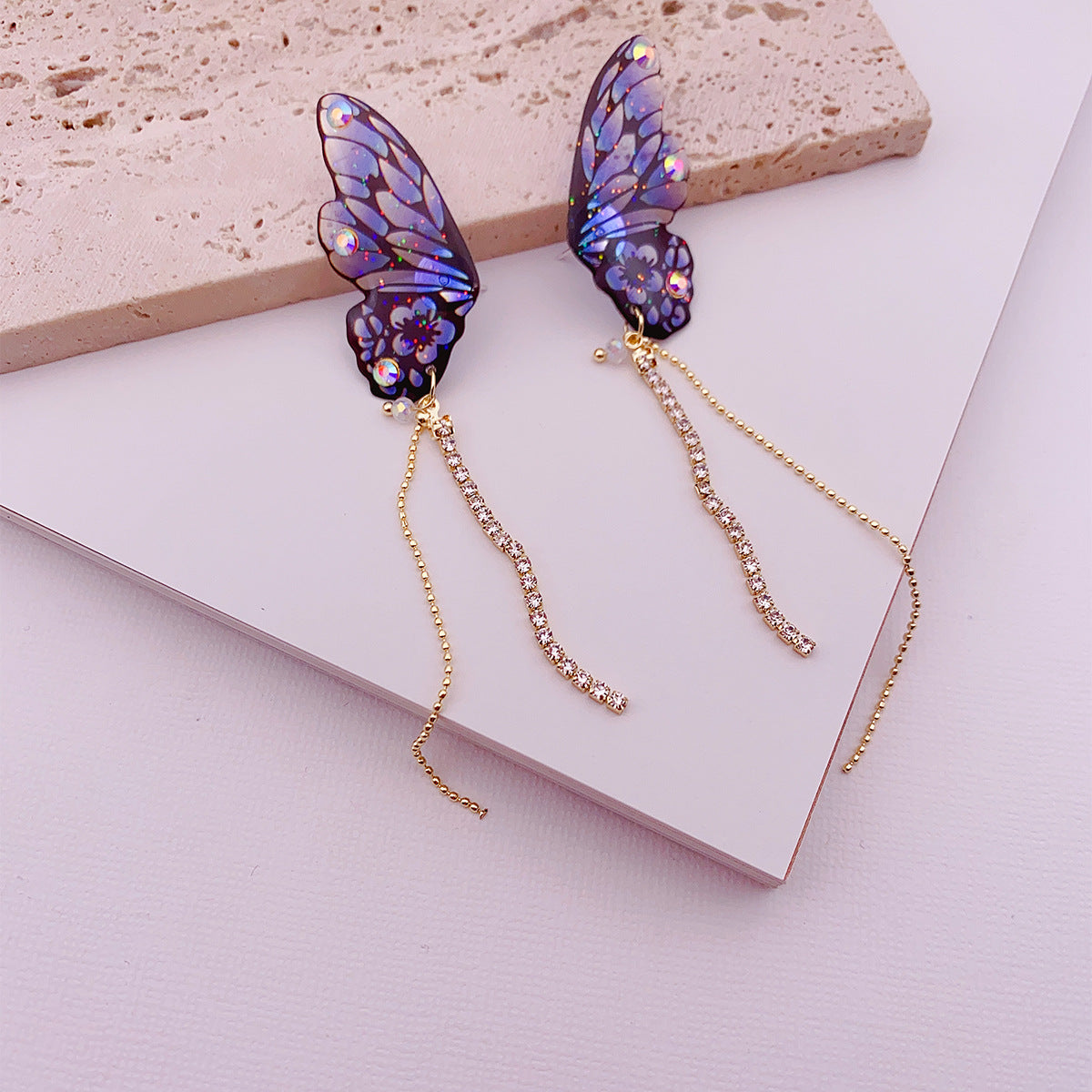 Women's Fashion Three-dimensional Butterfly Personalized Simple Long Rings