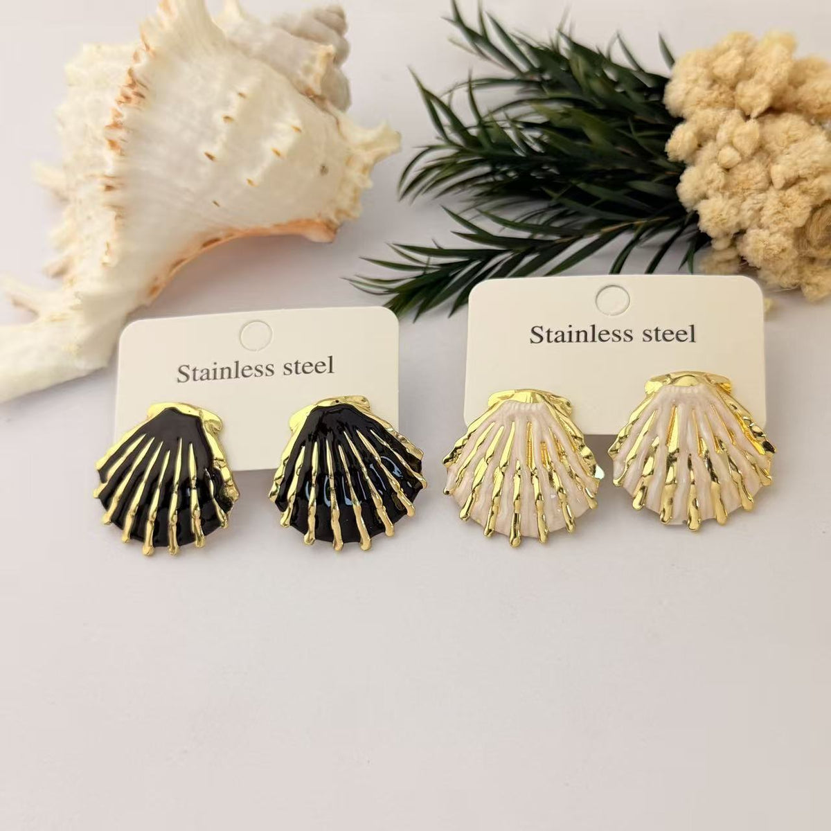 Women's Stainless Steel Thread Sunflower Shell For Earrings