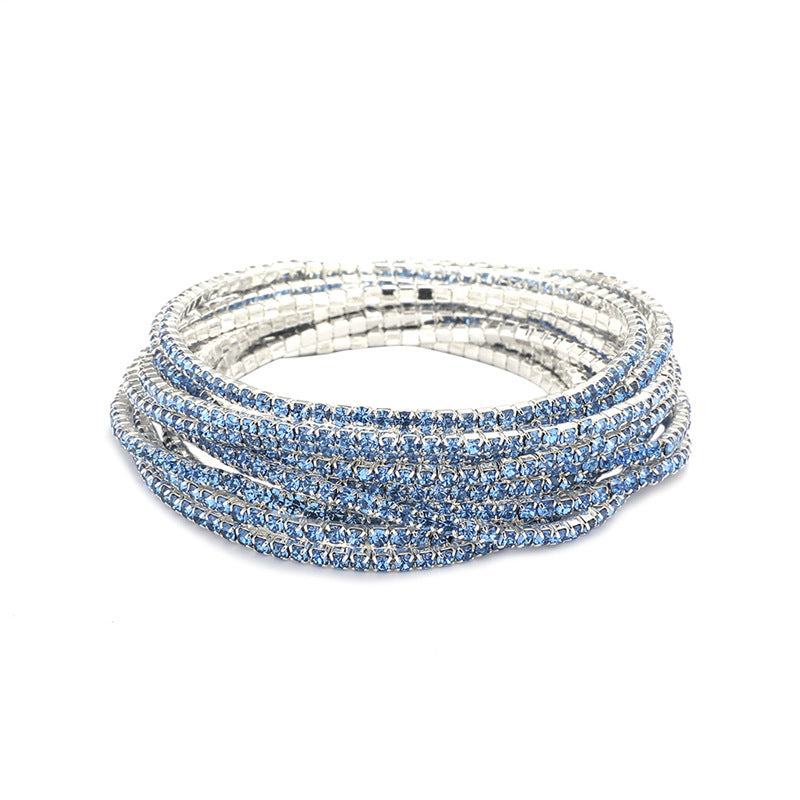 Rhinestone Stretch Bridal Korean Single Row Bracelet