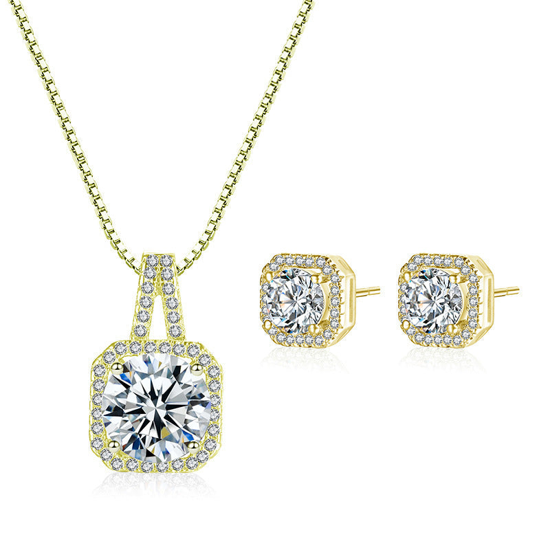 Women's Square Zircon Simple Stylish Personality For Jewelry Set