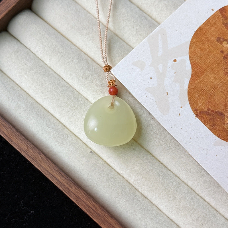 Sweat Jade Color Twisted Wire Buckle Gourd Gray Safety Pendant