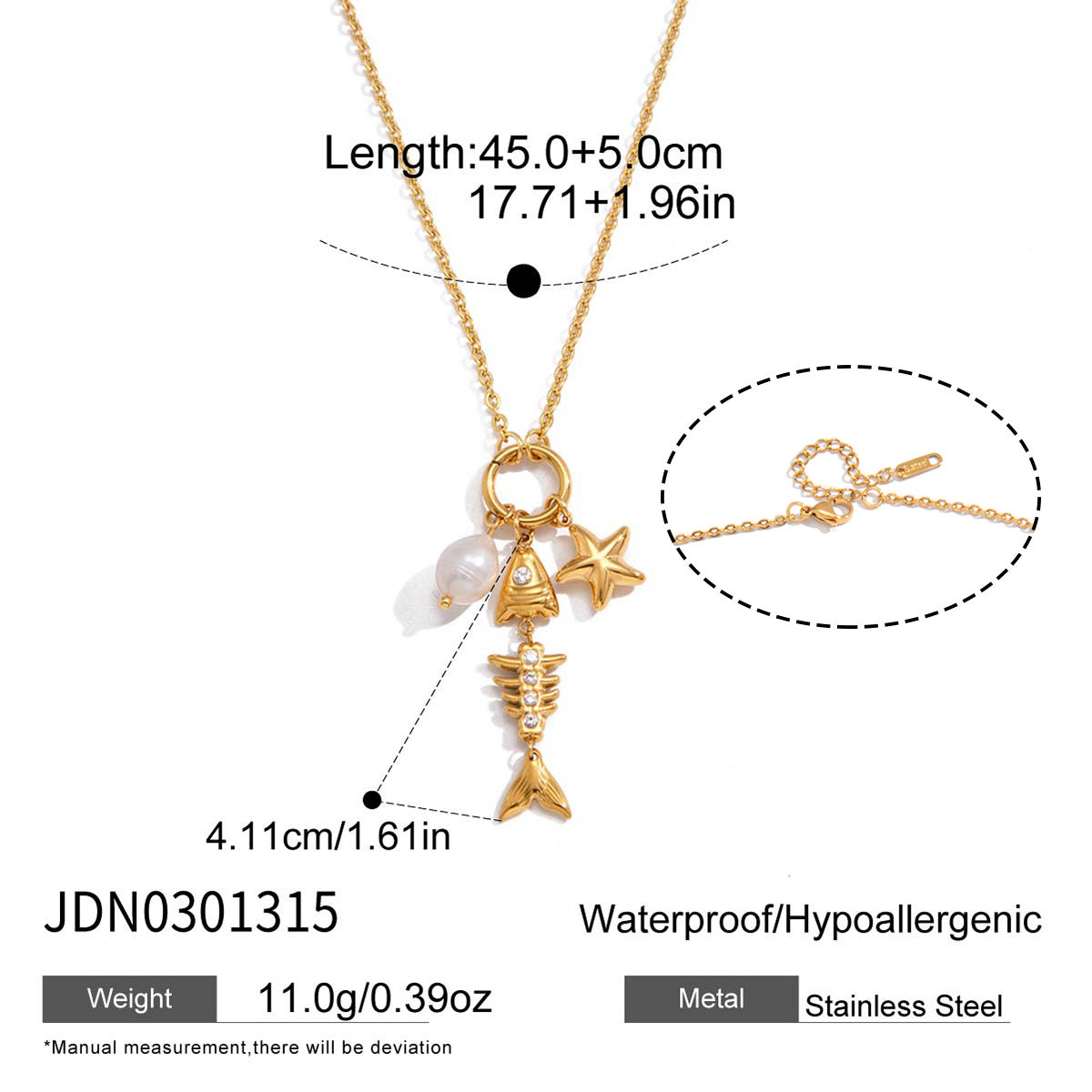 Titanium Steel Fish Light Luxury Minority Clavicle Chain Necklace