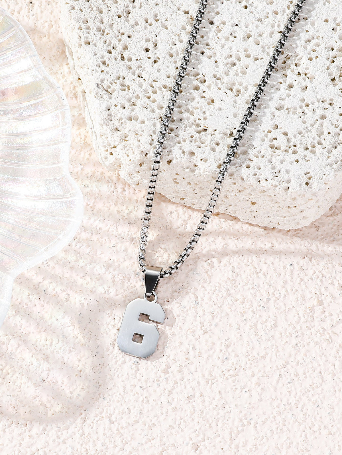 Fashion Stainless Steel Double-sided Digital Male Female Personality Hip Hop Necklaces