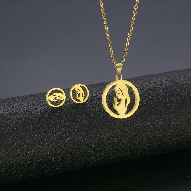Mother's Day Stainless Steel Suite Clavicle Necklaces