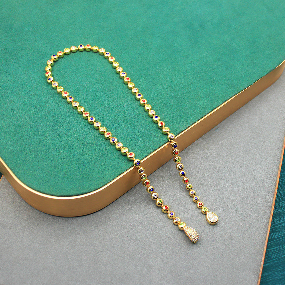 Entry Lux Elegant Personality Design Colorful Crystals Snake Refined Jewelry Set