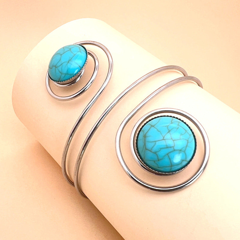 Spiral Pattern Export Retro Fashion Twisted Winding Metal Armband Bracelets