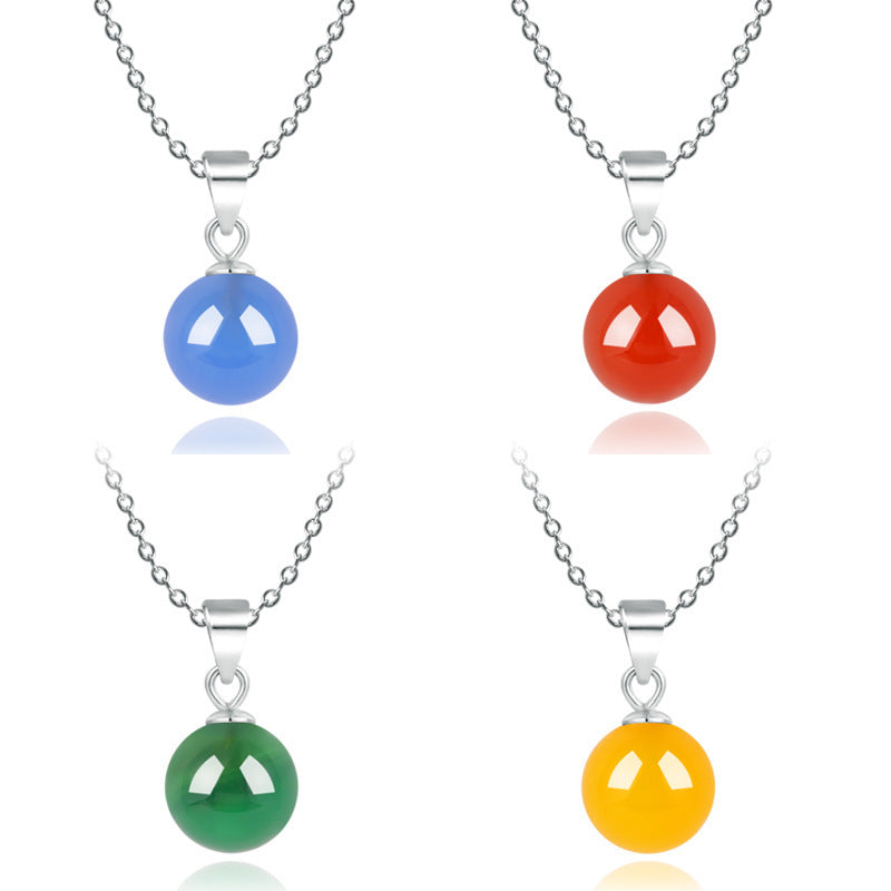 Retro Fashion Agate Ball Palace Style Emerald Pendants