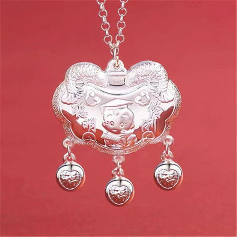Sier-plated Long Life Sier Lock Years Old Pendant