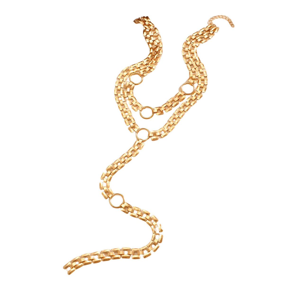 Women's Fashion Y-shaped Watch Clavicle Chain Stacked Strap Length Sweater Rings