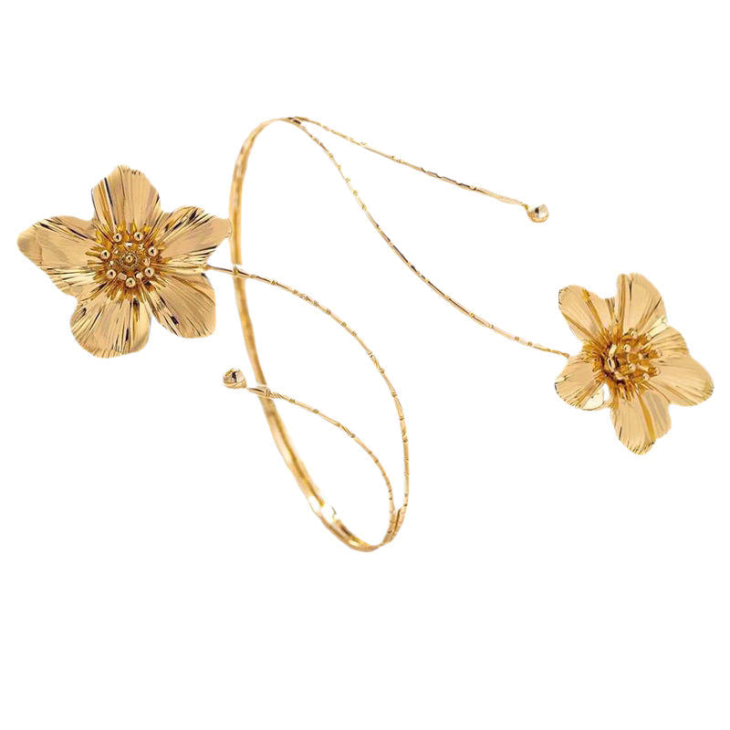 Women's Metal Flowers Openings Armband Adjustable Enamel Bracelet