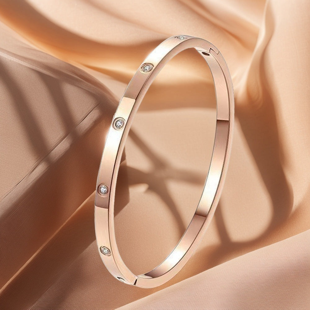 Women's Steel Full Diamond Fashion Simple Starry Stainless Does Not Bracelet