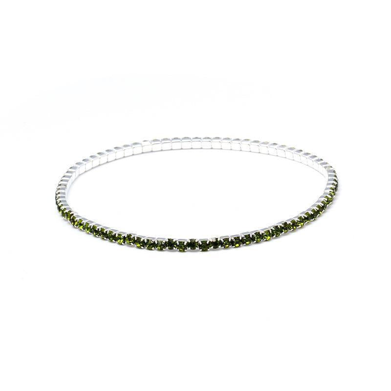 Rhinestone Stretch Bridal Korean Single Row Bracelet