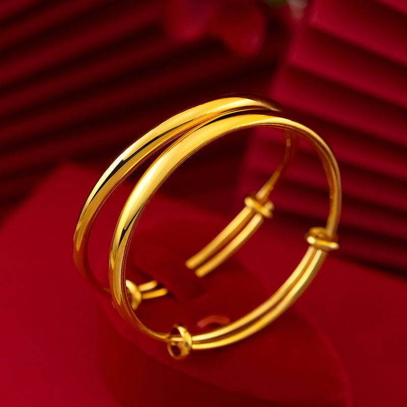 Women's Glossy Push-pull Fast Hand Walking Vietnam Placer Gold Bracelet