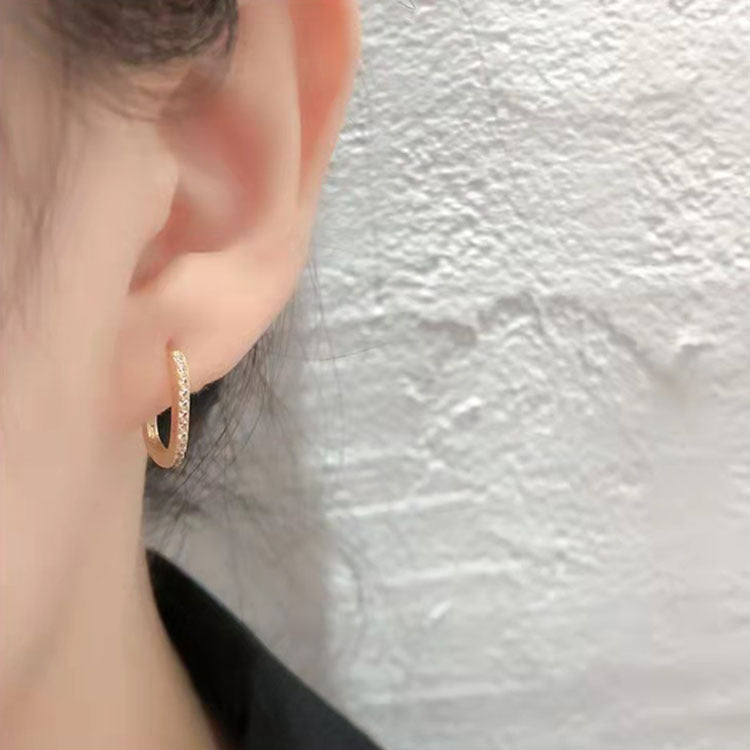 Diamond Plated Sier Ear Clip Korean Earrings