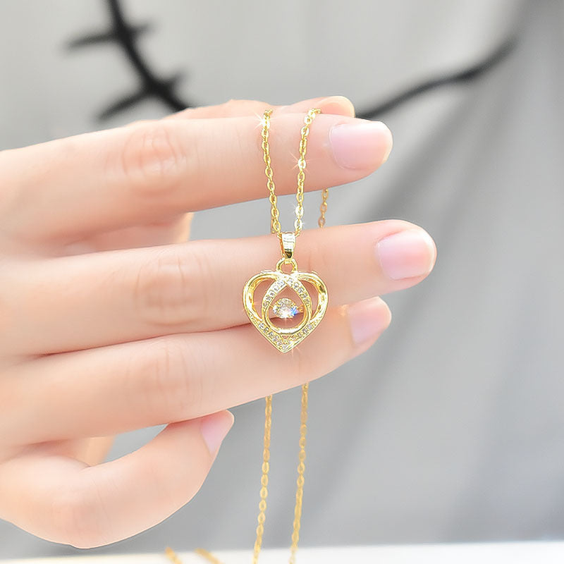 Heart-shaped For Light Luxury Fashion Trendy Titanium Steel No Fading Necklace