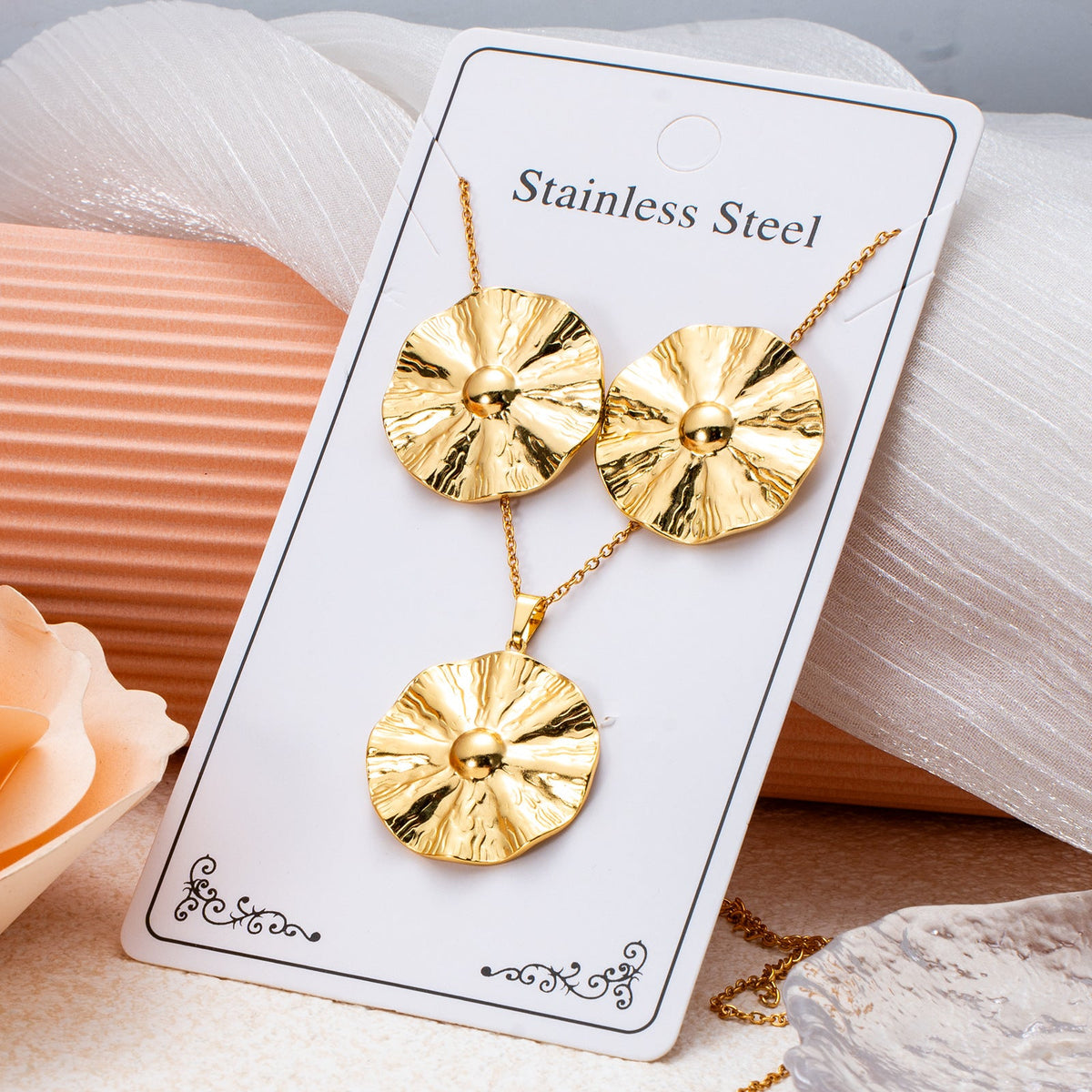 Series Stainless Steel Ear Light Luxury Jewelry Set
