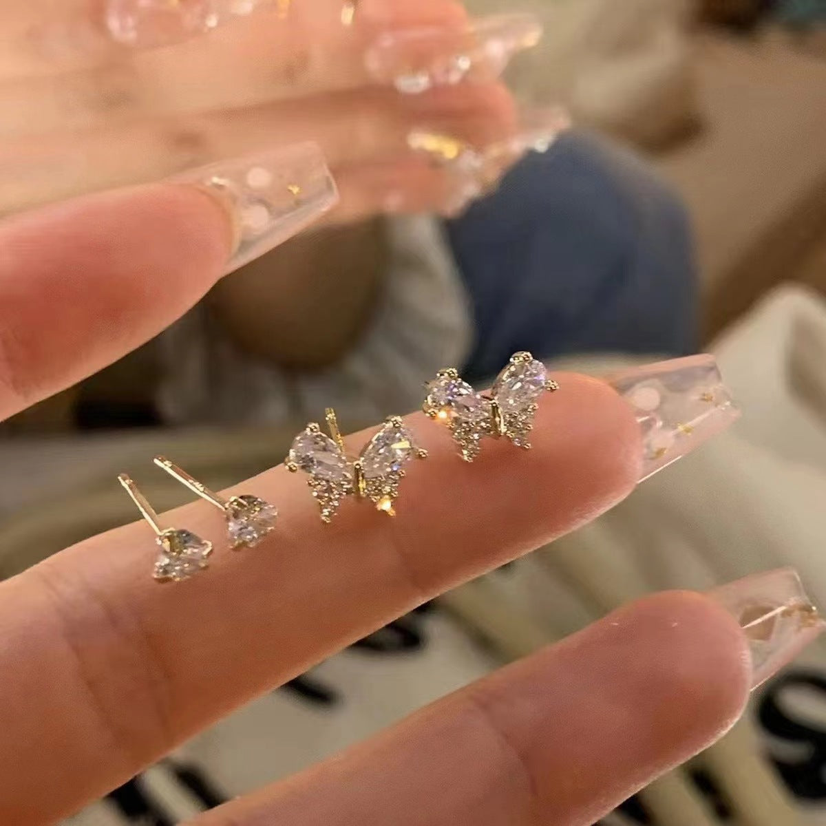 Zircon Cross Female Design High-grade Small Rings