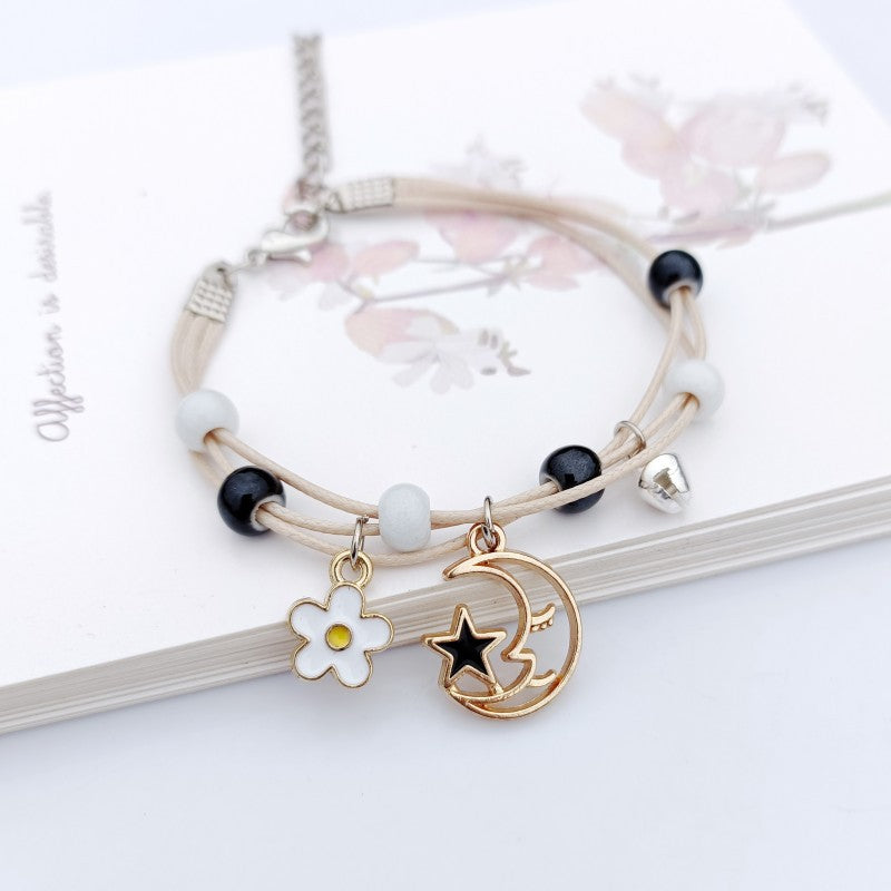 Children's Star Moon Woven Female Girlfriends Cute Couple Bracelet