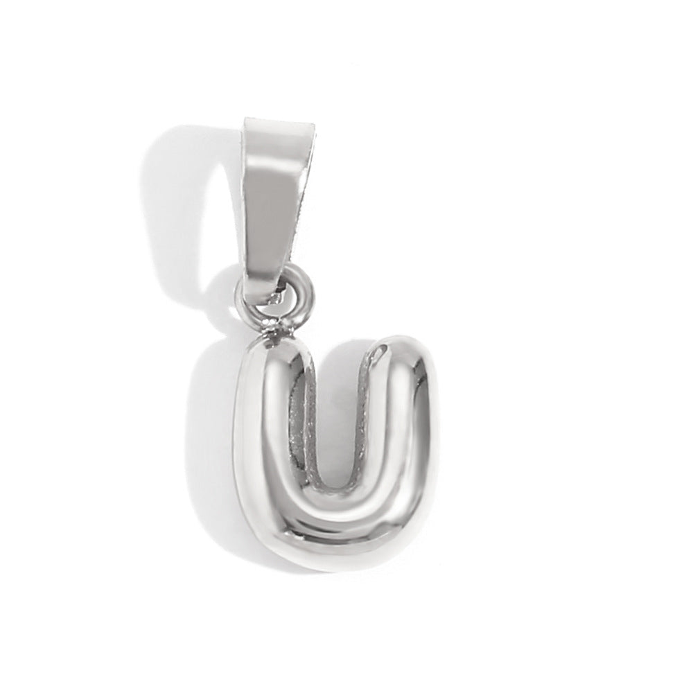 Bubble English Stainless Steel Gold Plated Pendant