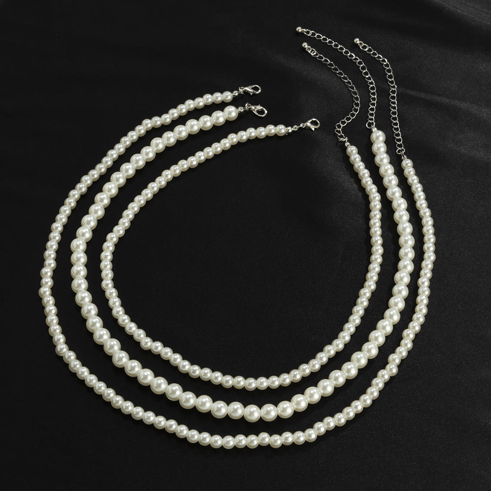 Pearl Round Stringed Pearls Clavicle Chain Elegant Necklaces