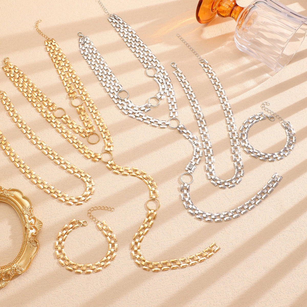 Women's Fashion Y-shaped Watch Clavicle Chain Stacked Strap Length Sweater Jewelry Set