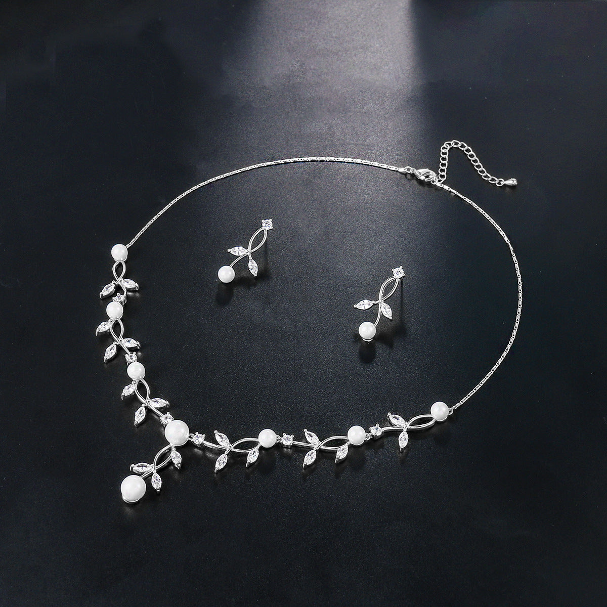 Charming Attractive Party Copper Zircon Two-piece Jewelry Set